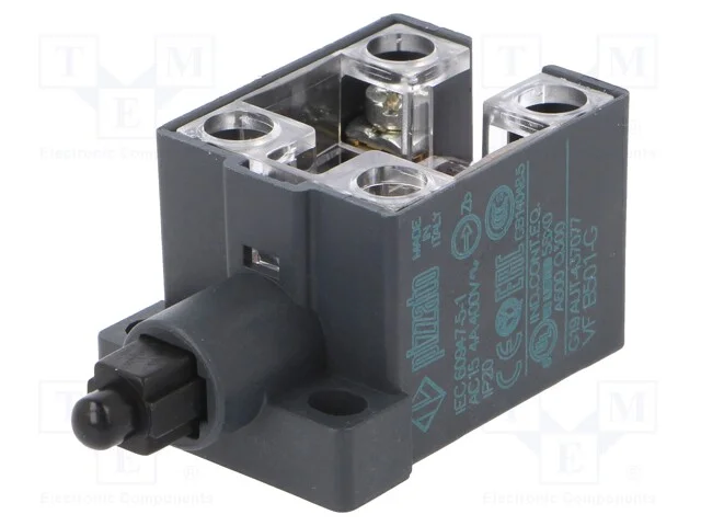 Interruptor Extremo, Mandril de Plástico, No + Nc, 10a, Ip20