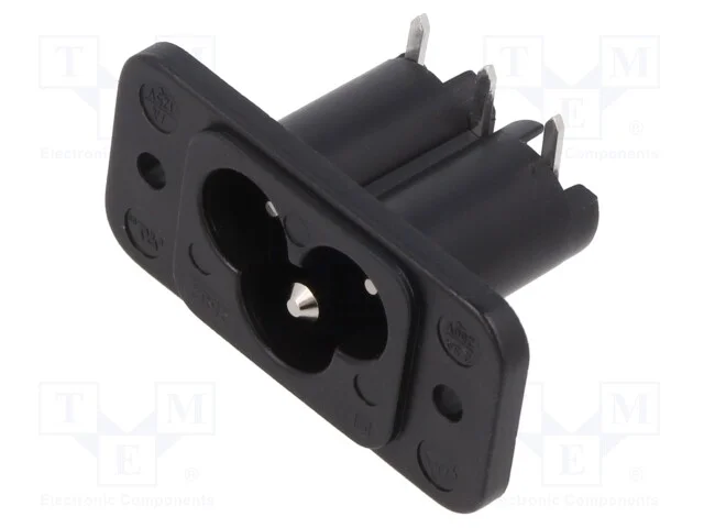 Conector: de alimentação, tomada, macho, 2,5A, 25.