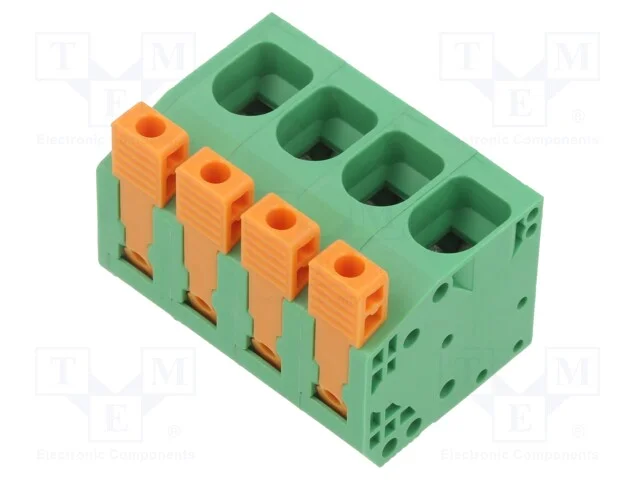 PCB bloco terminal, 10mm, faixas: 4, angulares 90.