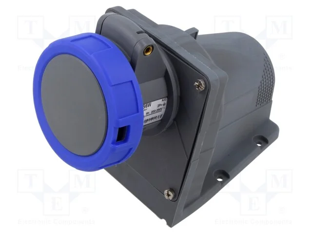 Conector: de alimenta&ccedil;&atilde;o AC 3 fases, tomada, f&ecirc;me.