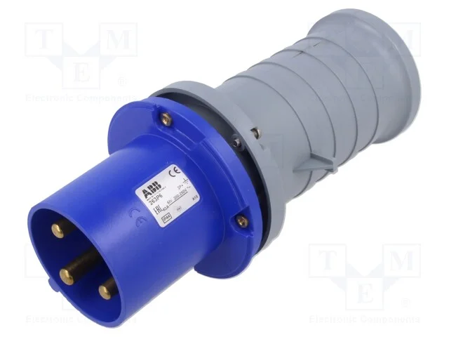 Conector: de alimenta&ccedil;&atilde;o AC 3 fases, ficha, macho.