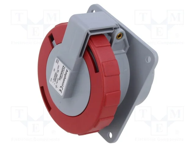 Conector: de alimenta&ccedil;&atilde;o AC 3 fases, tomada, f&ecirc;me.