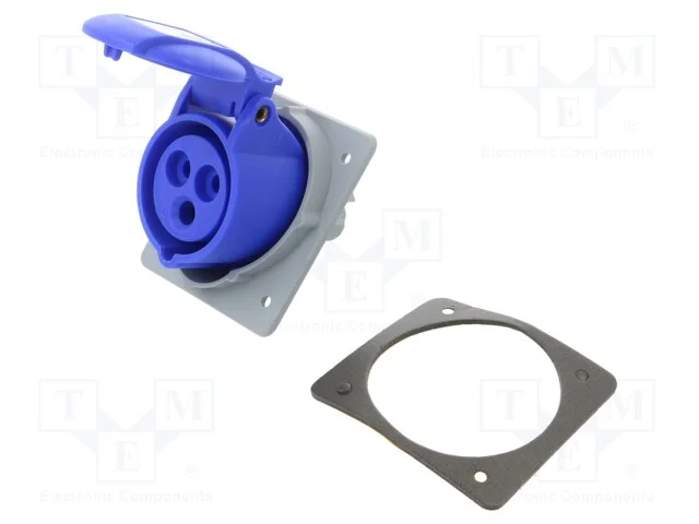 Conector: de alimenta&ccedil;&atilde;o AC 3 fases, tomada, f&ecirc;me.