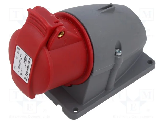 Conector: de alimenta&ccedil;&atilde;o AC 3 fases, tomada, f&ecirc;me.