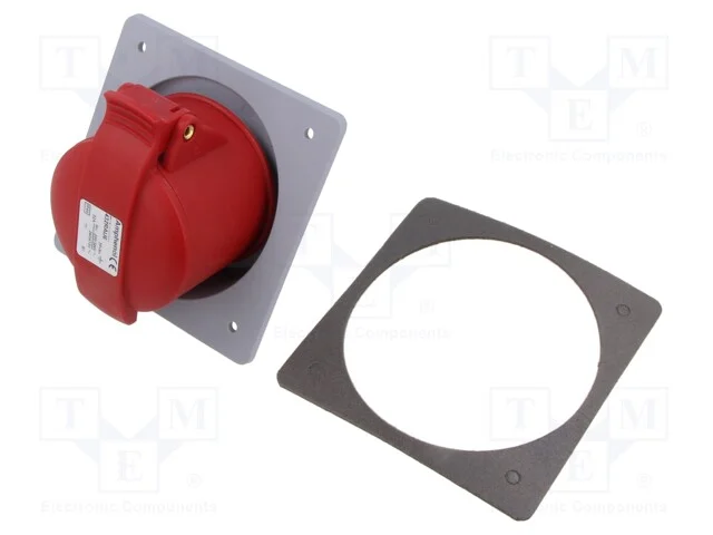 Conector: de alimenta&ccedil;&atilde;o AC 3 fases, tomada, f&ecirc;me.