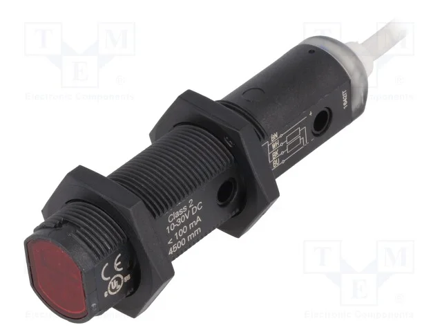 Sensor: Fotoeléctrico, Cobertura: 0,1÷4,5m, Pnp, Dark-On,Light-On