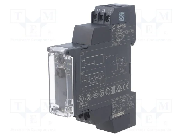 Relé temporizado, 0,1s÷100h, SPDT, 250VAC/8A, Ute.