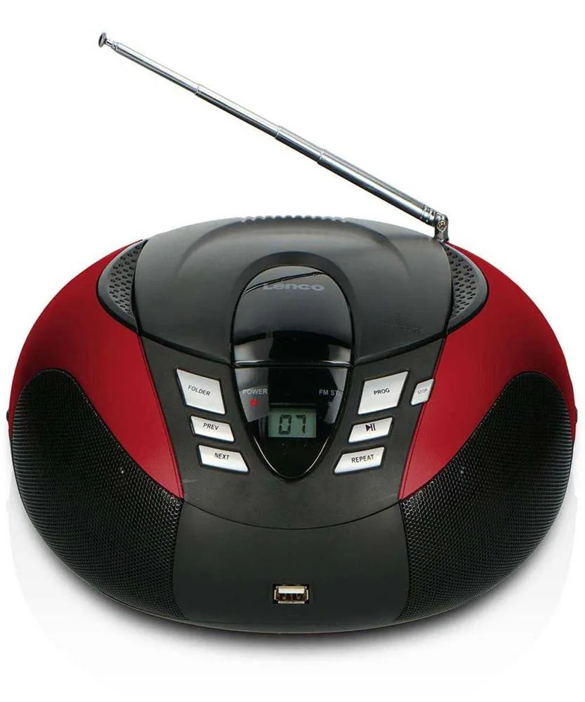 Scd-37 Usb Vermelho Vermelho Rádio Fm Portátil Cd e Leitor