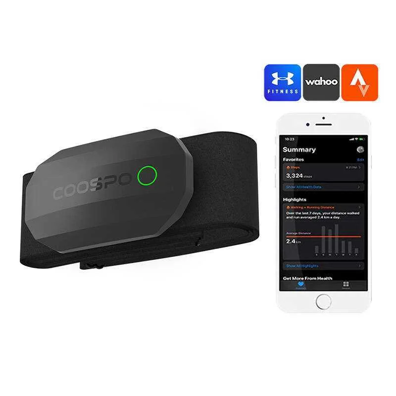 Monitor do ritmo cardíaco no peito Coospo H808s-B