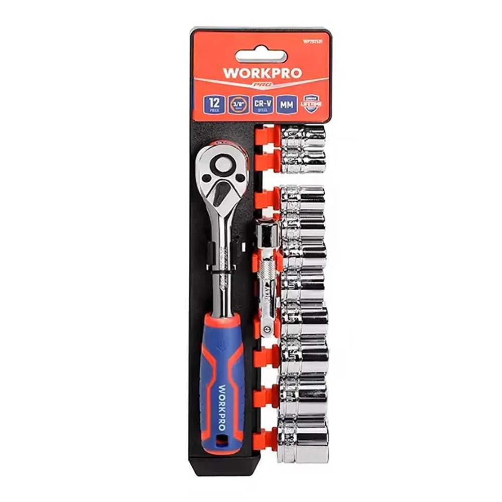Jogo de 12 Chaves de Caixa de 3/8" Workpro
