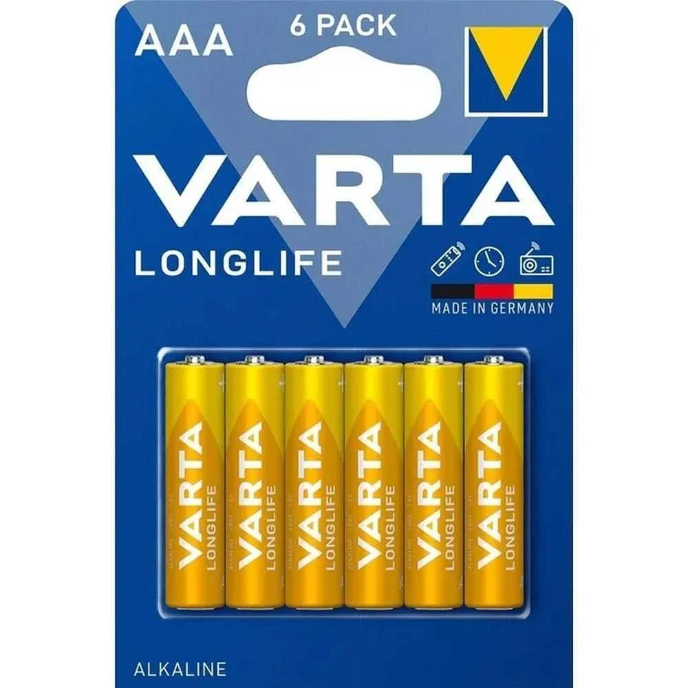 Pilha Alcalina Varta R3 (Aaa) Longlife 6 Unidades