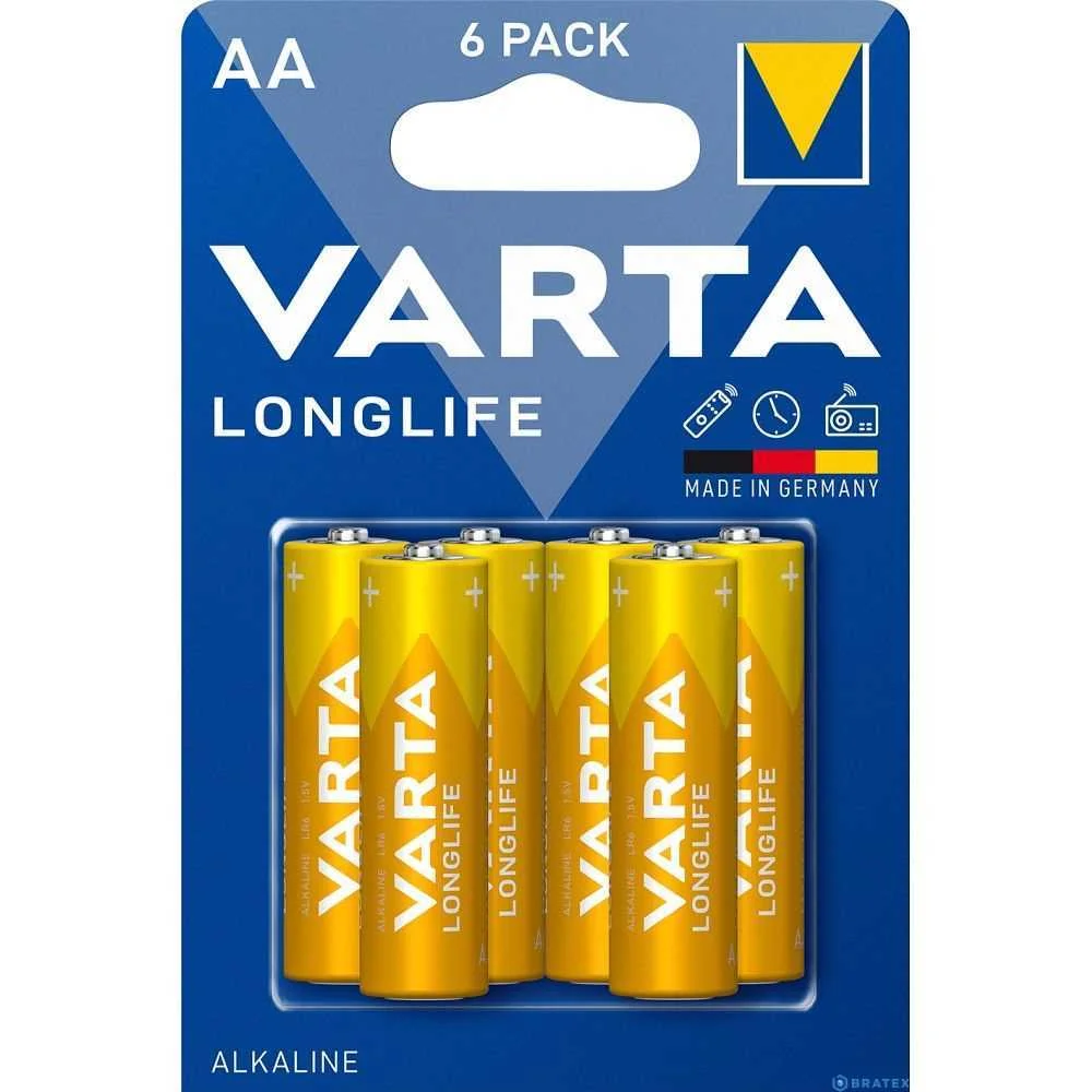 Pilha Alcalina Varta R6 (Aa) Longlife 6 Unidades