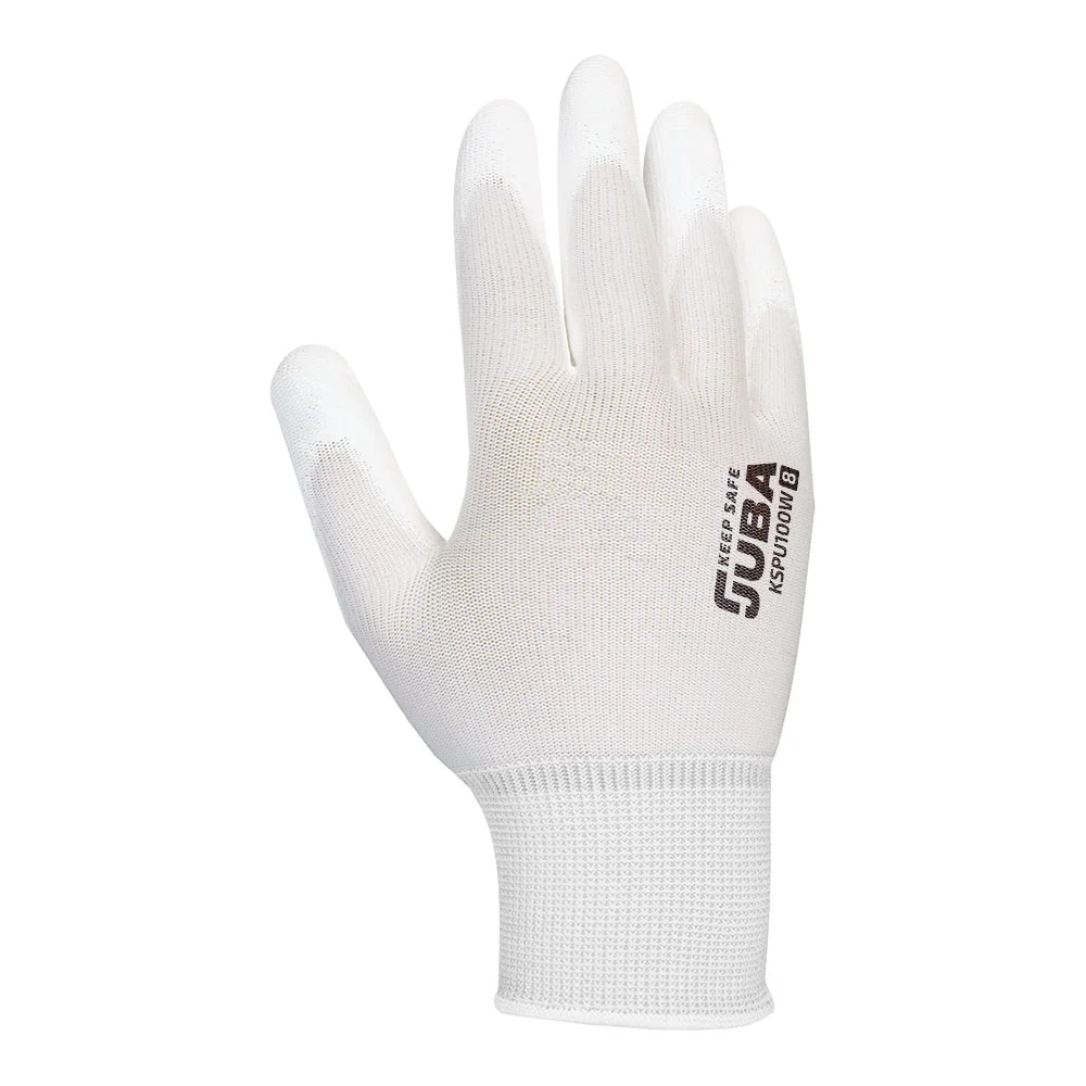 Luva keep safe pe com palma pu, branco t9. juba