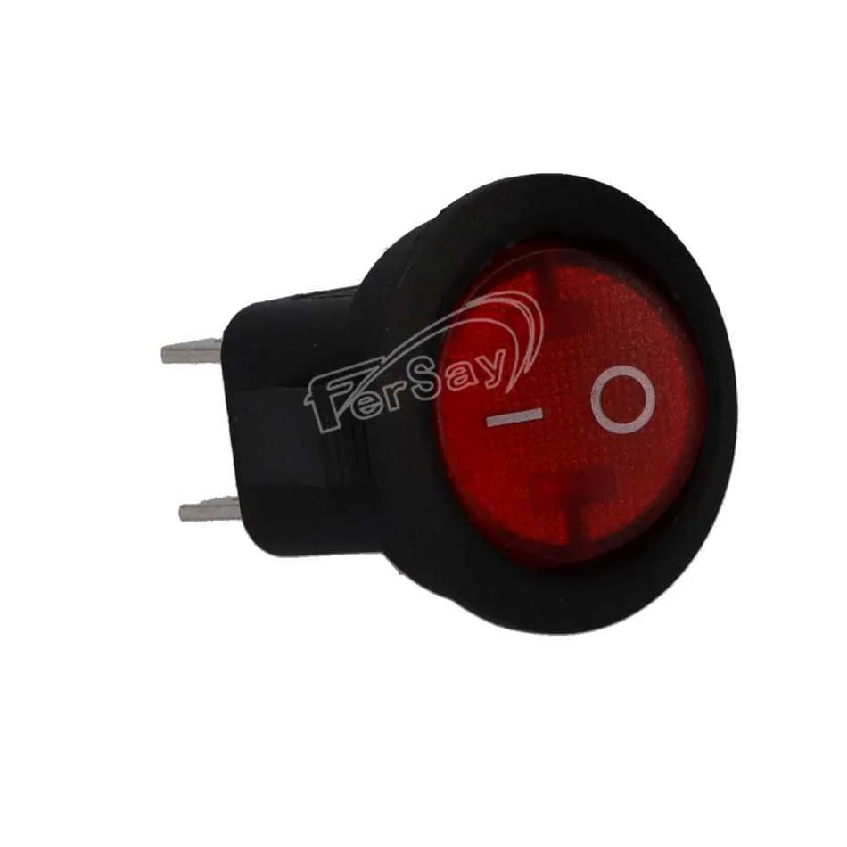 Interruptor redondo, 6A 250V, bipolar, 4 faston 4.