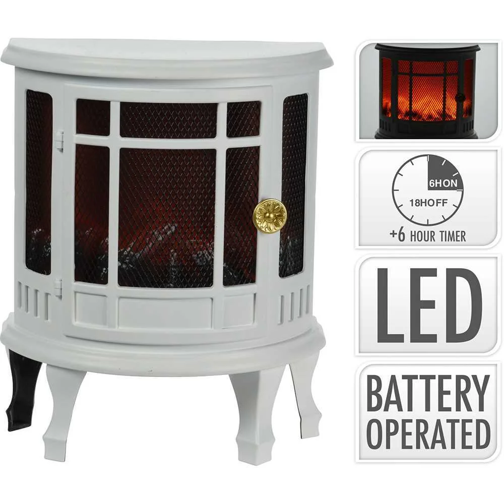 Figura Chaminé com Led, a Pilhas, Temporizador 6h.