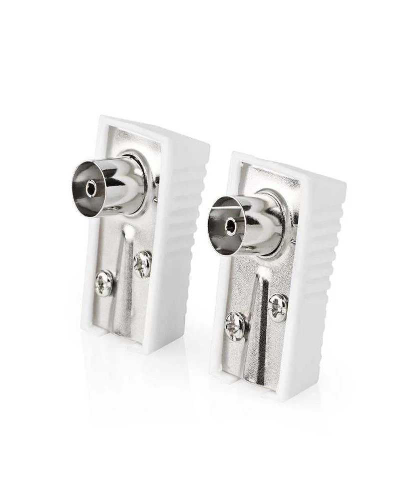 Conector Iec (Coaxial)  Angulado  Mujer  Niquelad.