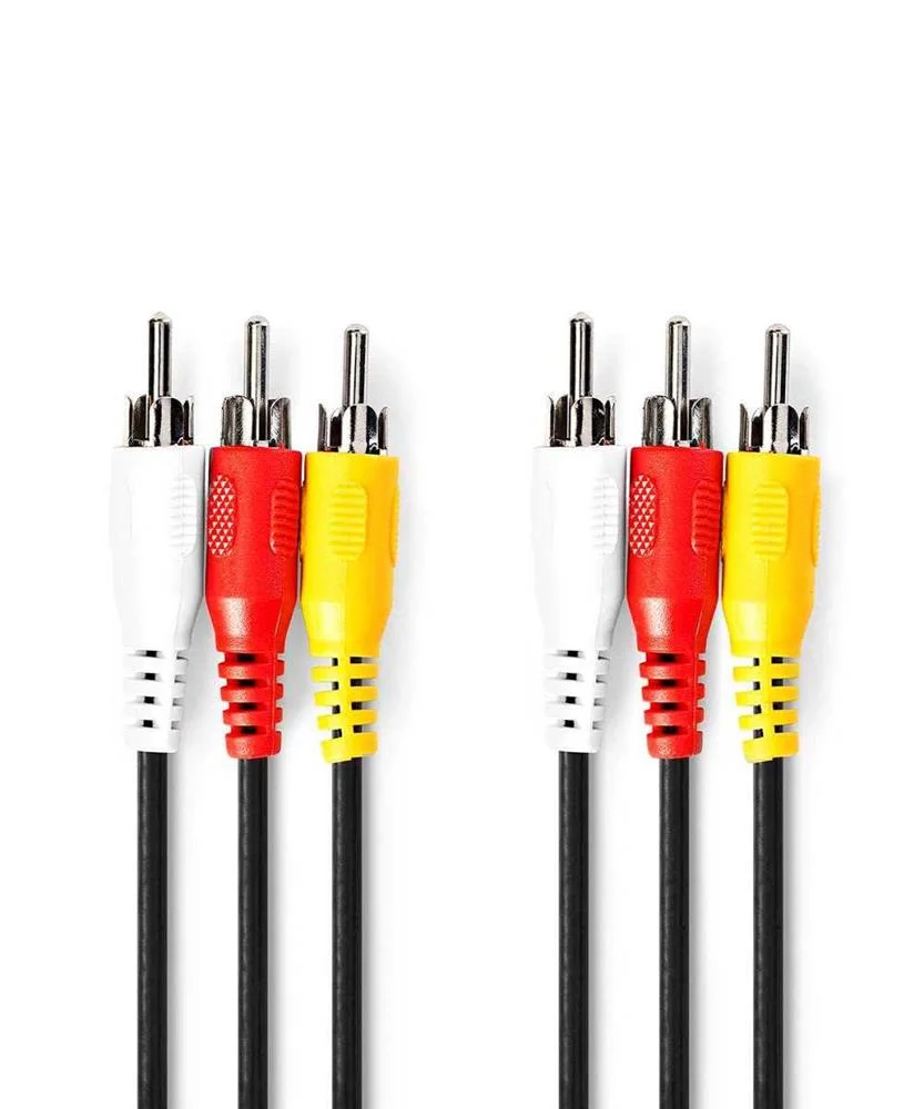 Cabo de Vídeo Composto 3x Rca Macho 3x Rca Macho 3x Rca Ma.