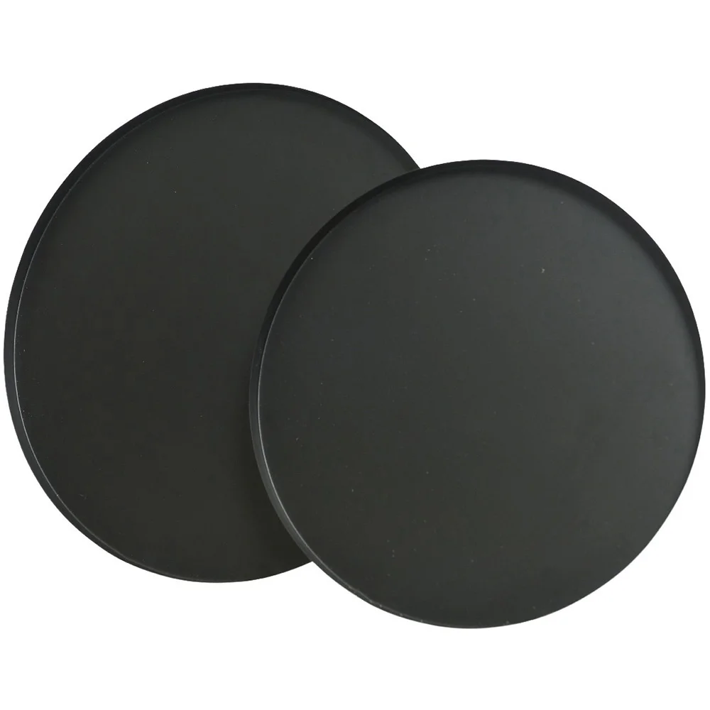 Jogo de 2 Bandejas de Aço Preto Mate, Ø35cm.