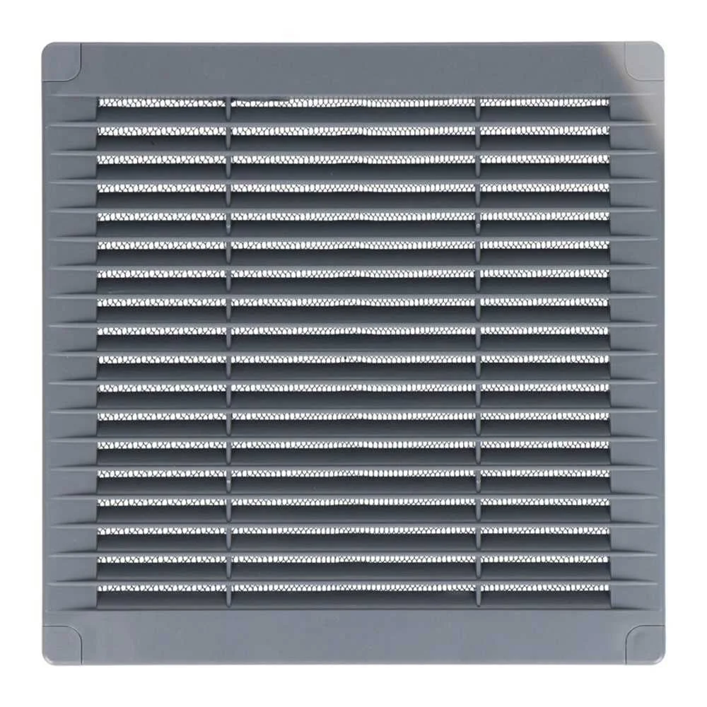 Grelha de ventilação quadrada com plugues e mosqu.