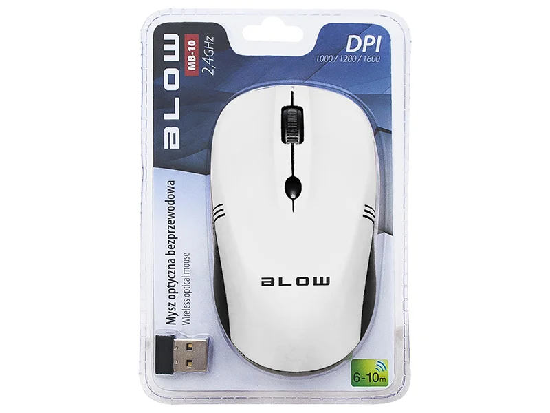 Rato Óptico Sem Fios Blow Mb-10 Branco
