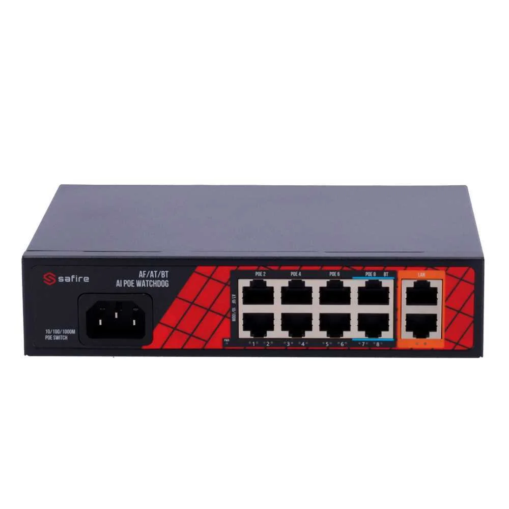 Safire Switch Hi-Poe - 8 Portas Poe + 2 Uplink Rj.
