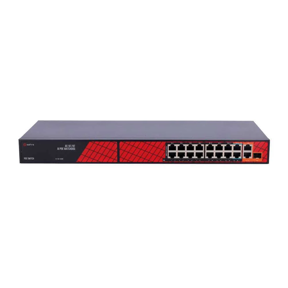 Safire Switch Hi-Poe - 16 Portas Poe + 2 Uplink R.