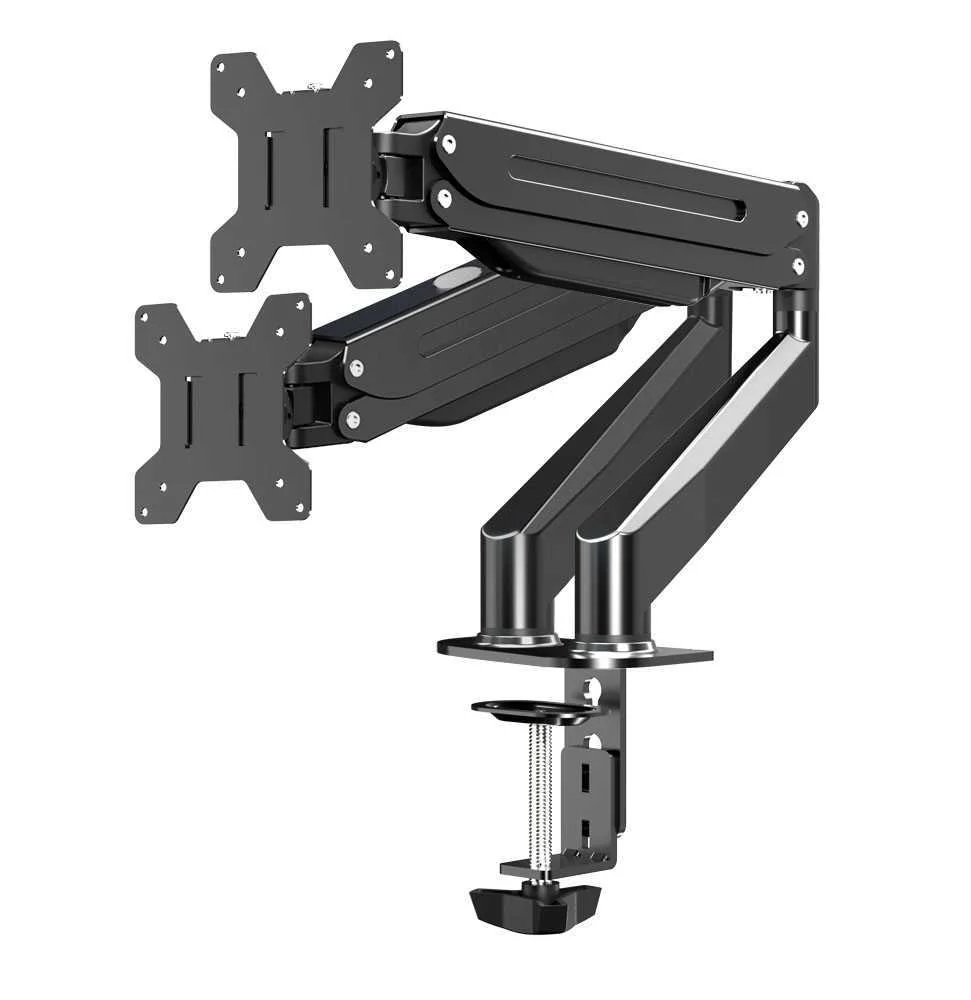 Esperanza Desk Holder With Gas Spring For 2 Computer Monitors 17"-27" Mache
