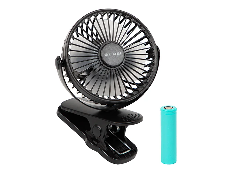 Desk Fan With Clip 10cm Usb+Battery Black