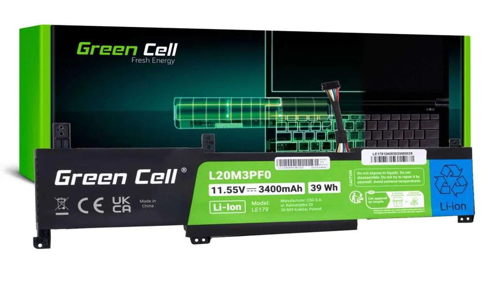 Bateria Green Cell L20m3pf0 Lenovo Ideapad 3-14itl6 15itl6 17itl6 S14 V14 15 17 G2 G3