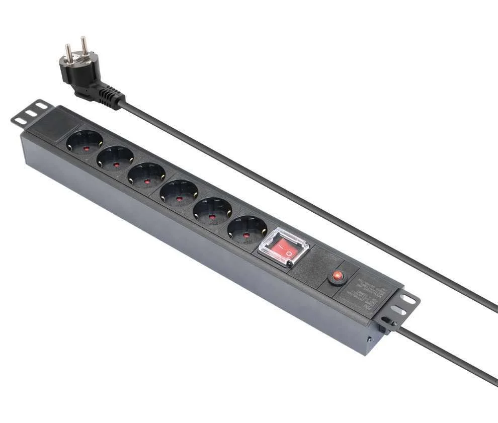 Regleta de Alimentaci&oacute;n Schuko 6 Salidas para Rac.