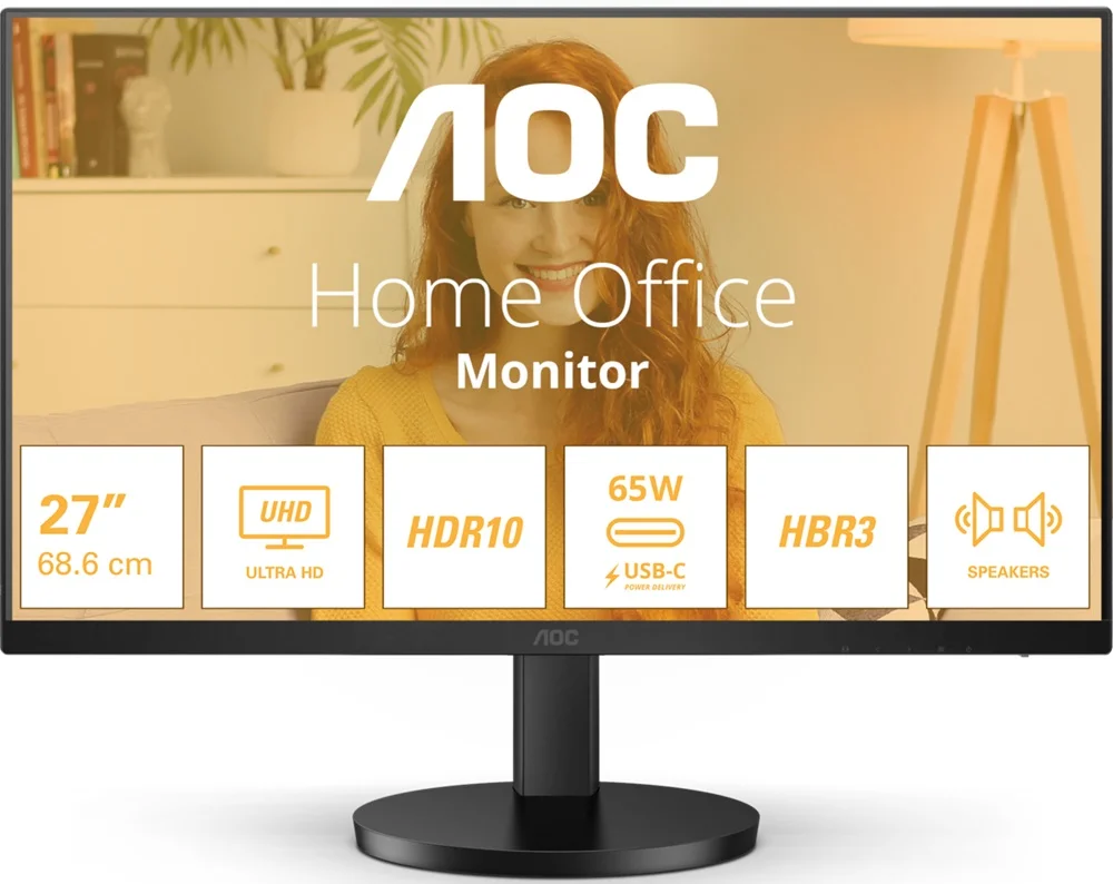Monitor 27" B3 U27b3cf 4k Ultra Hd Lcd Preto - Aoc