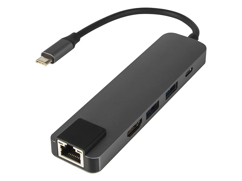 Hub Usb-C Rj45 + Placa de Rede Hdmi K-03