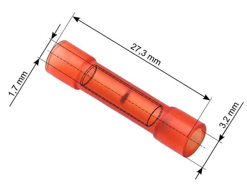 Conector Conector isolado 27,3/3,2/1,7 vermelho