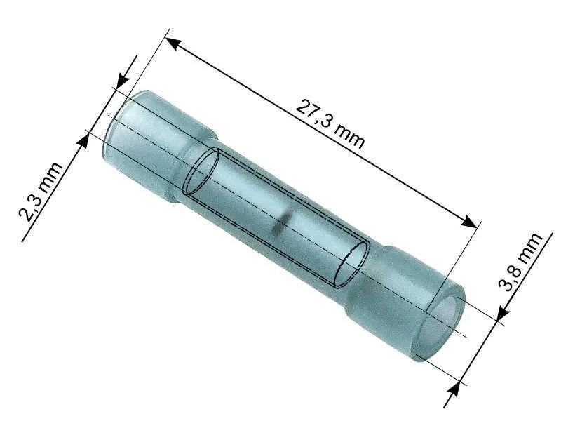 Conector Conector isolado 27,3/3,8/2,3 azul