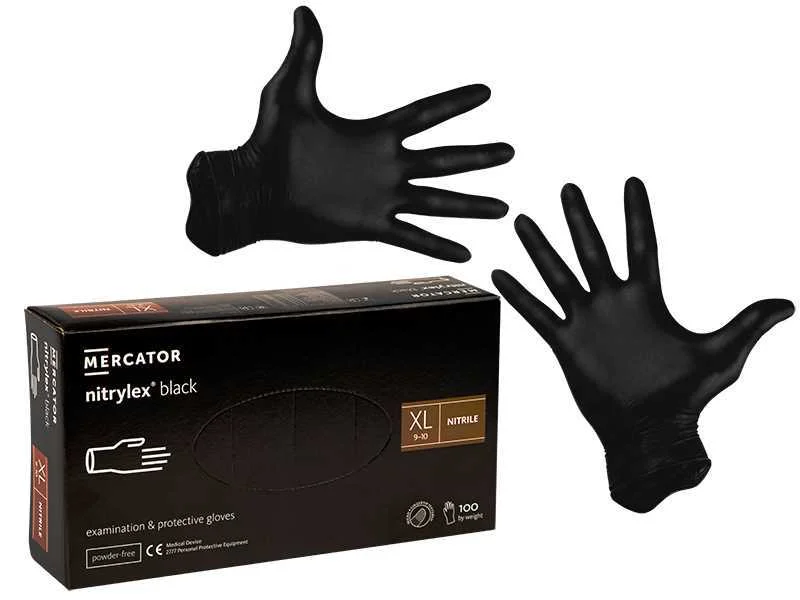Luvas de Nitrilo Preto Xl 100 Unidades