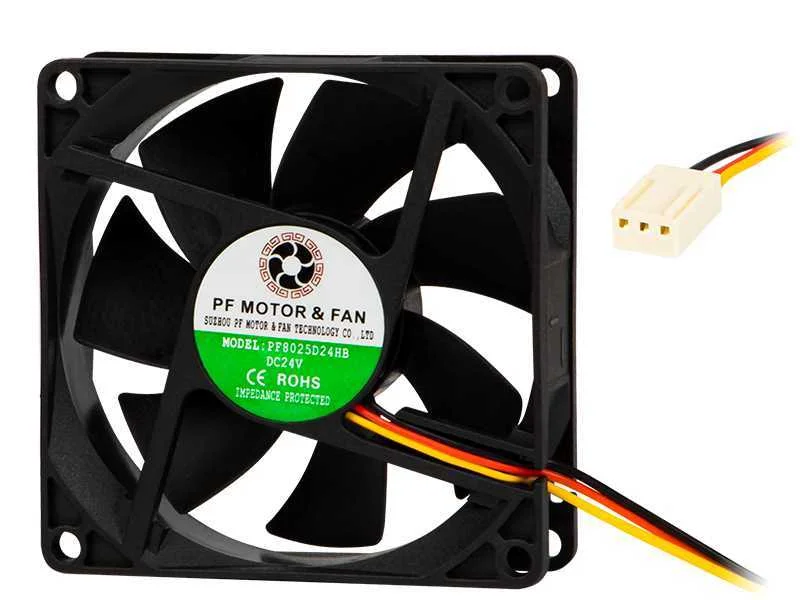 Ventilador 80x25mm 24v Bola 3-Fios