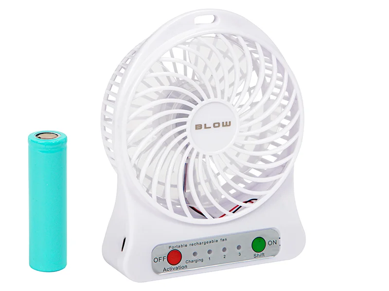 Ventilador de Secretária 10cm Usb+Acumulador Branco