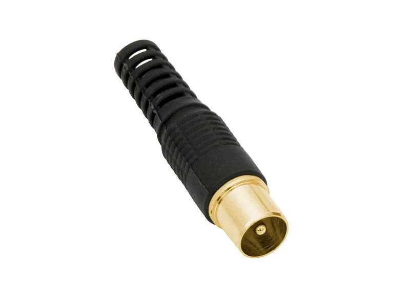 Conector de antena Reto Preto Dourado Longo