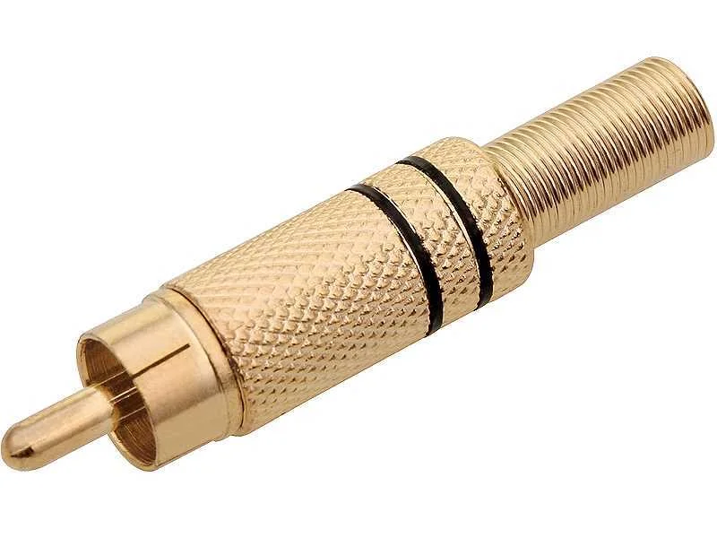 Rca Cinch Connector Gold Small Preto