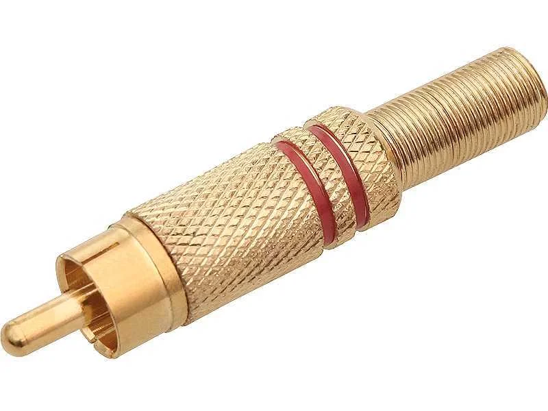 Rca Cinch Connector Gold Small Red