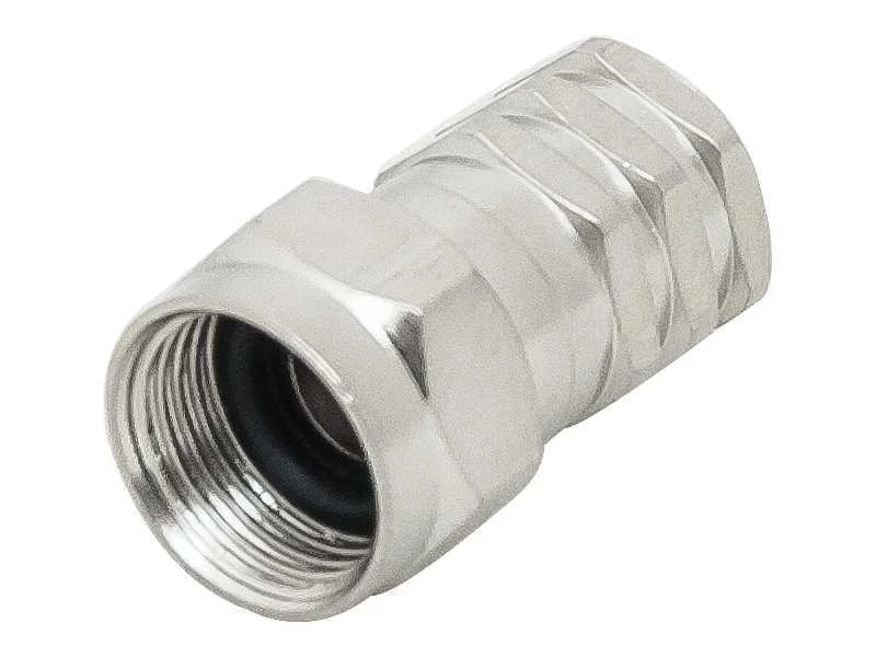 Ficha Sat ""F"" Rg6 Crimpado com selo de cobre F-.