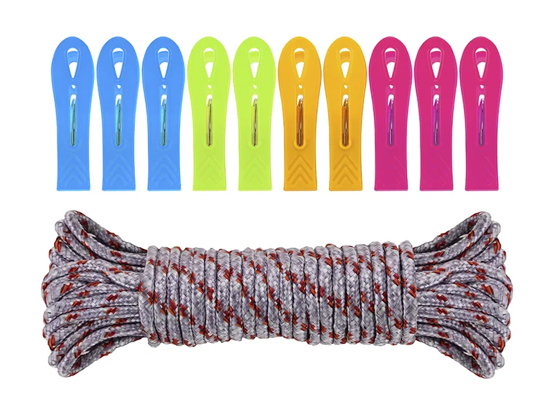 Conjunto de clipes para roupa suja + cord&atilde;o