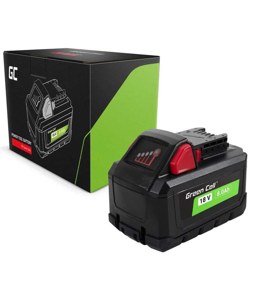 Bateria de Célula Verde para Milwaukee M18 18v 8ah Repl