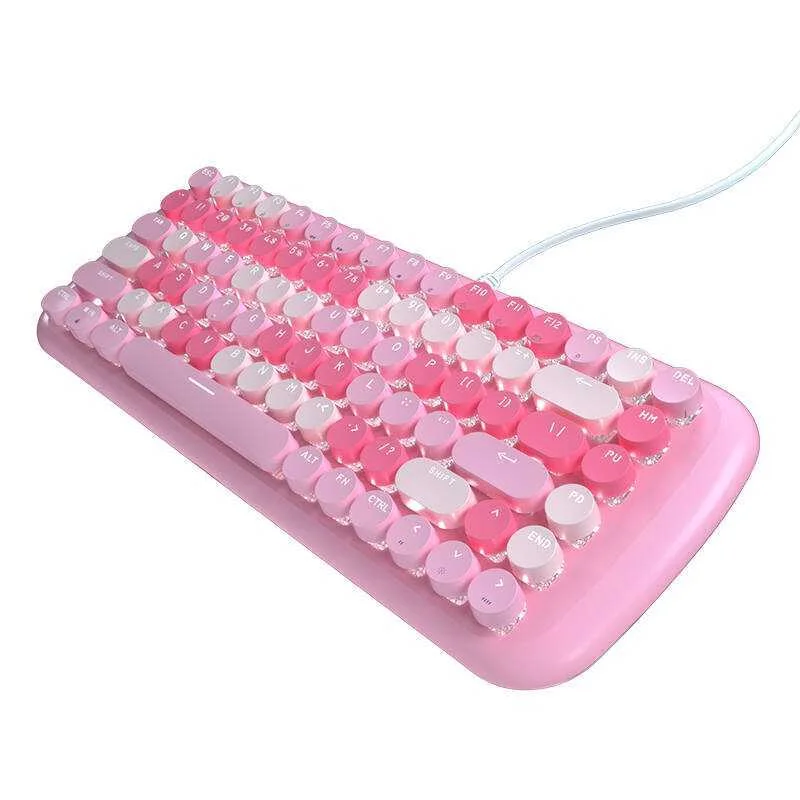 Teclado mecânico com fios Mofii Candy M cor-de-ro.