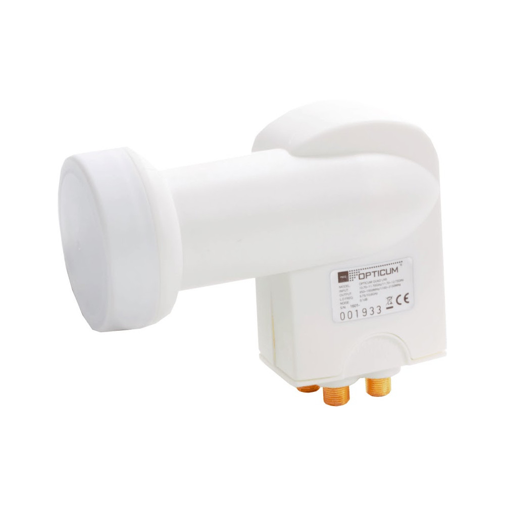 Opticum Robust Quad Conversor de Baixo Ruído (Lnb) 10,7 - 12,75 Ghz Branco
