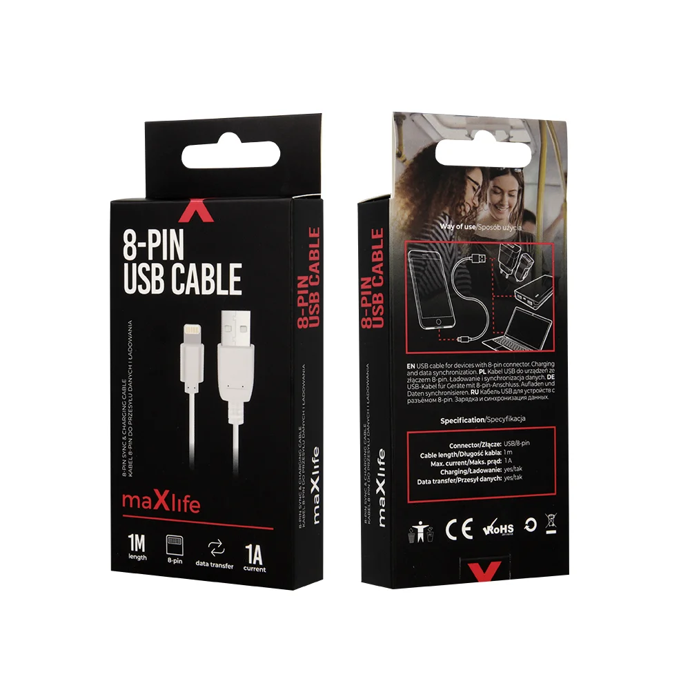 Cabo Maxlife Usb - Lightning 1,0 M 1a Branco