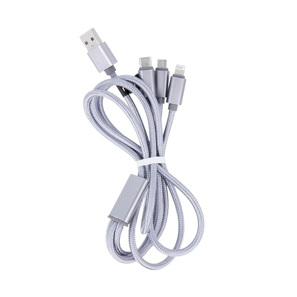 Cabo 3em1 Maxlife Usb - Lightning + Usb-C + Micr.