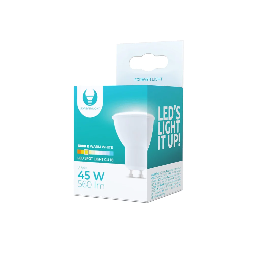Lâmpada LED Gu10 7w 230v 3000k 560lm Forever