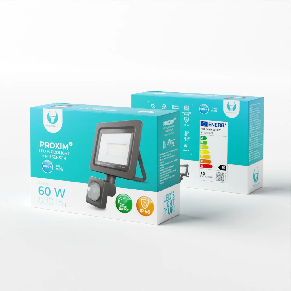Projetor LED Proxim Ii 10w |6000k| Pir Ip66 Para.