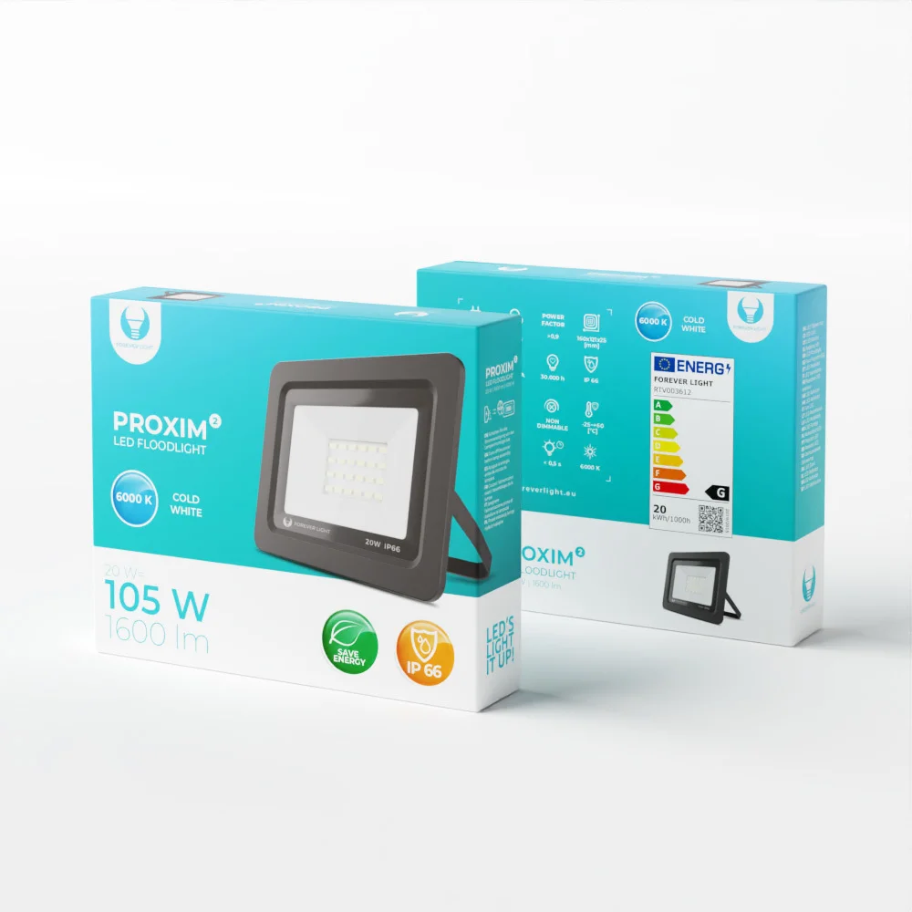 Projetor LED Proxim Ii 20w |6000k| Ip66 Forever.